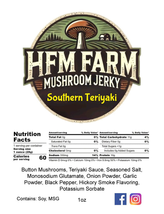 Southern Teriyaki Mushroom Jerky