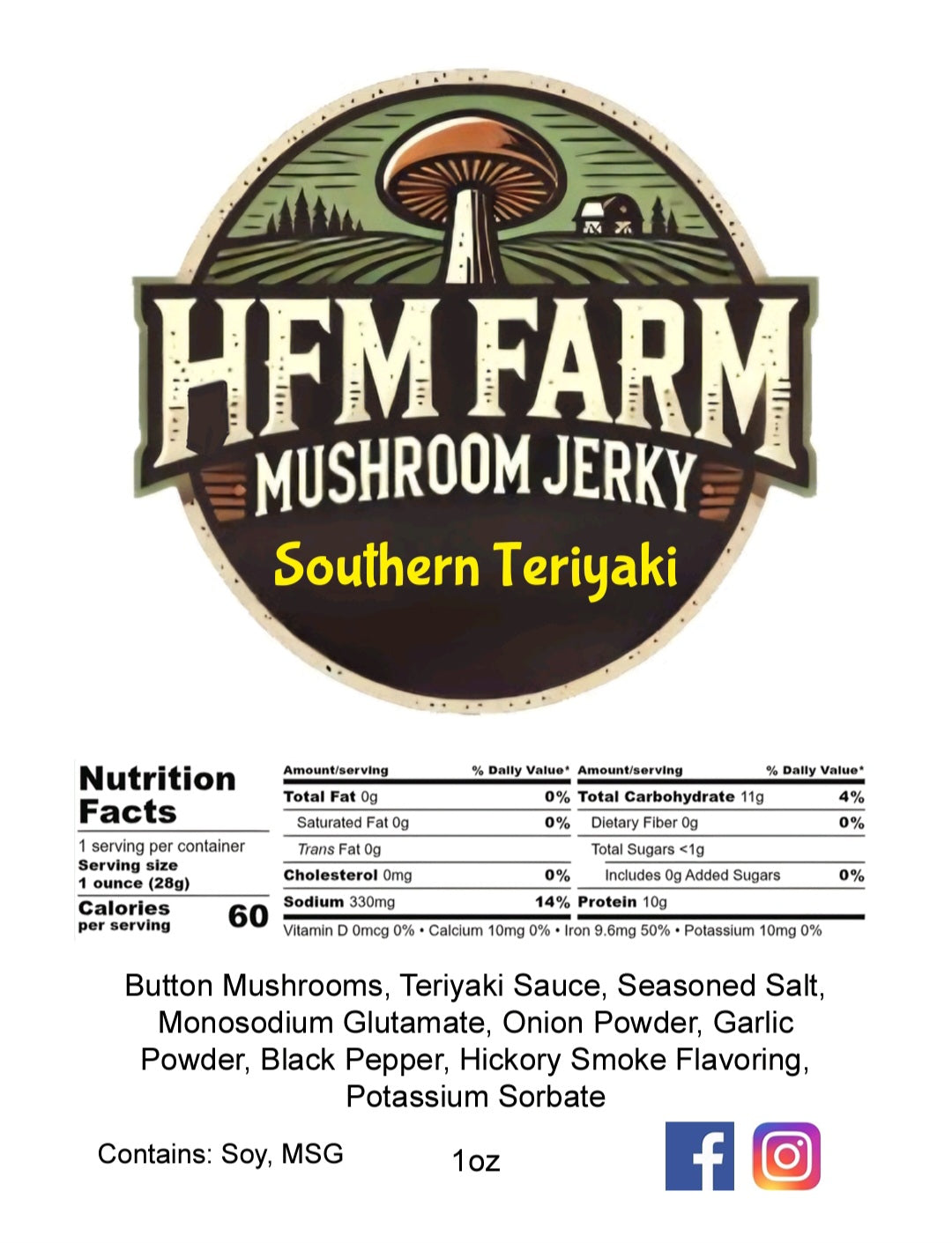 Southern Teriyaki Mushroom Jerky